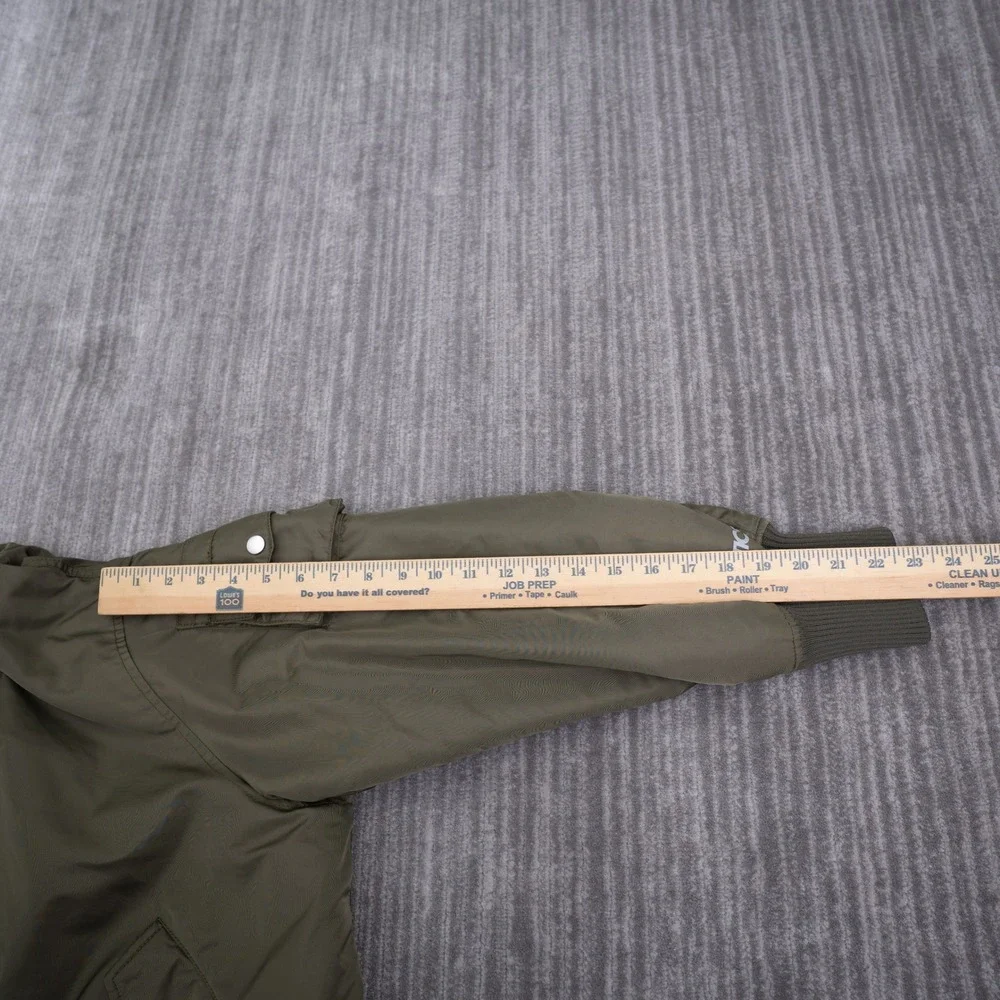 Fabletics Mens Olive Green Full Zip Bomber Jacket Medium